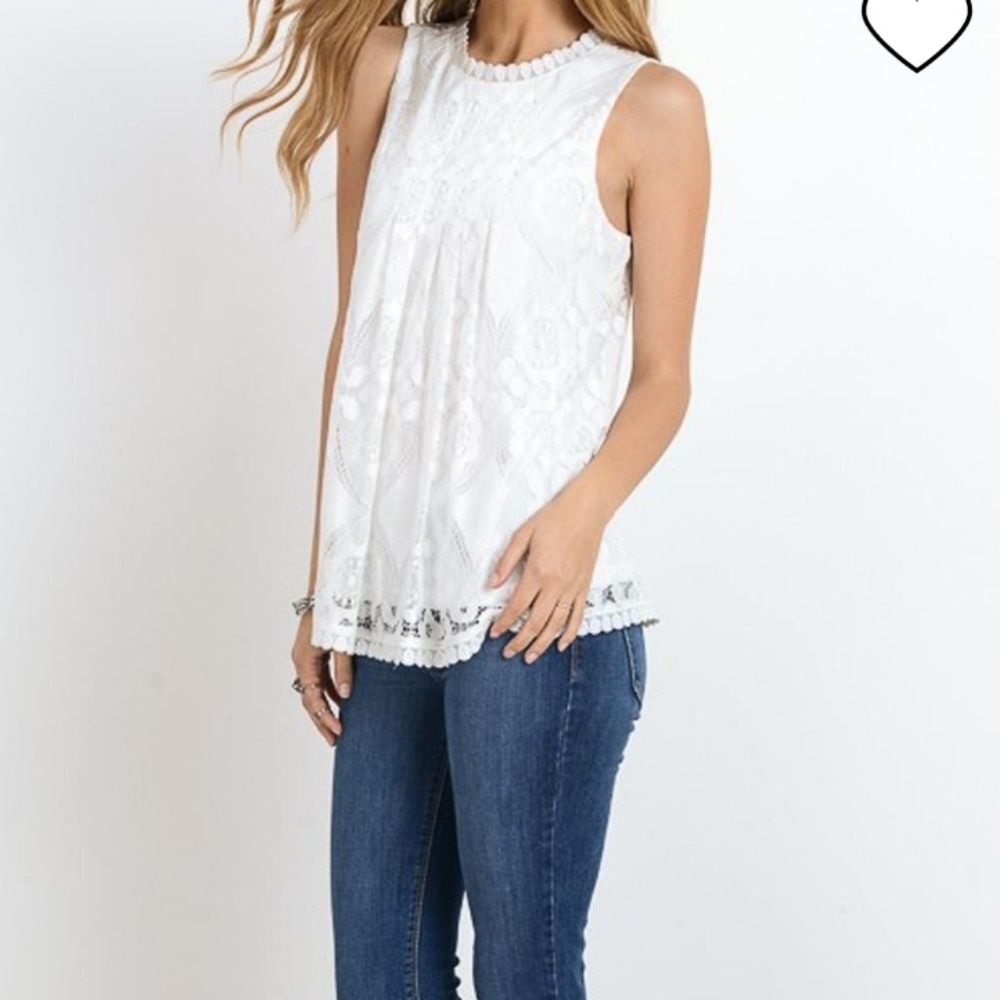 Doe & Rae Lace Tank NWOT